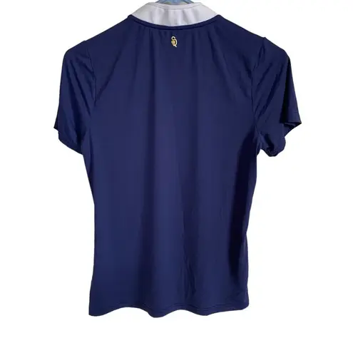 Smith & Quinn women's small blue and white short sleeve pullover polo top