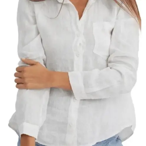 UNTUCKit Linen Cotton Buttondown Shirt White Size 0 NEW