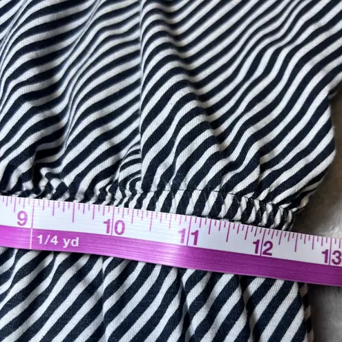 Loft Sundress Womens Small Black White Striped Spaghetti Straps Smocked Waist