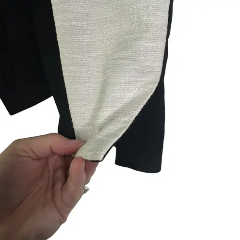 Helmut Lang Black & White Semi Cropped Structured Blazer Linen Blend 4 Designer