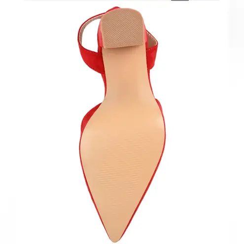 Journee Collection Women's Tyyra Ankle Strap Block Heel Pumps- Red- Size 10 - Image 5