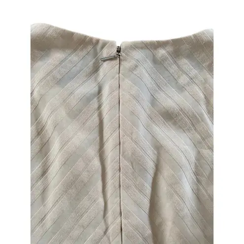 Rebecca Taylor Textured Stripe Peplum Top linen blend in Creme size 6