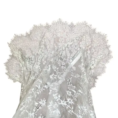 VTG White Lace Robe Bridal Boudoir Maternity Gown Romantic Feminine Victorian OS Size undefined