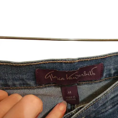 Gloria Vanderbilt Classic Blue Denim High Rise Amanda Skinny Jeans Sze 14 Missy