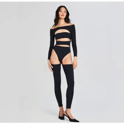 NWT SER.O.YA Andromeda Cut out Catsuit Black Sz Large $348