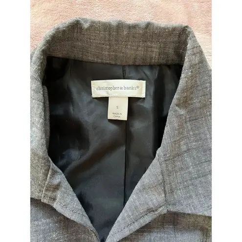 Christopher & Banks  Blazer Jacket Long Sleeve Woman's Gray Size Small