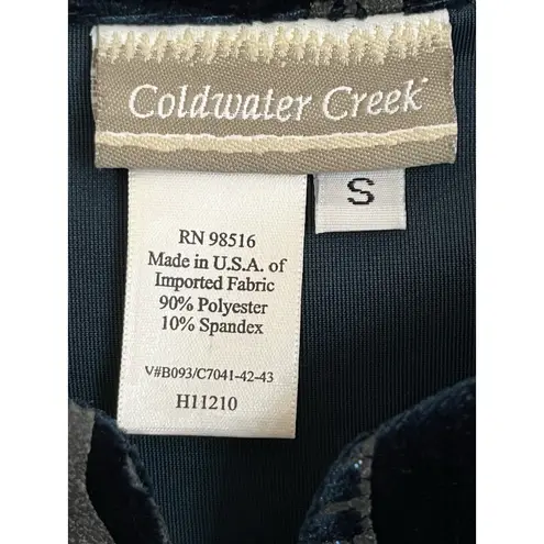 Coldwater Creek Vintage 90s  Jacket Womens Small Teal Floral Glitter Made In USA