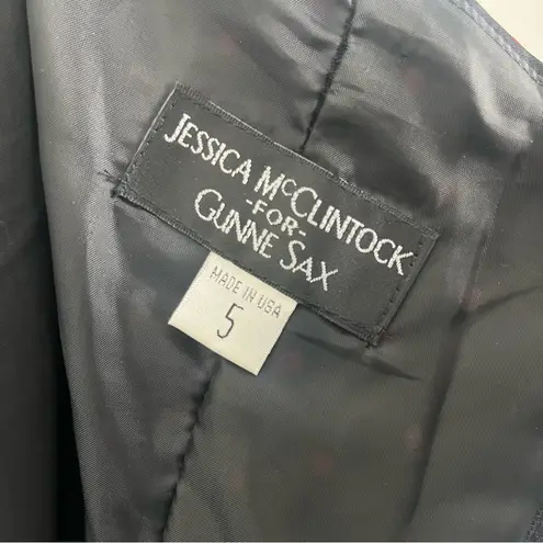 Jessica McClintock For Gunne Sax Black PolkaDot Strapless Tulle Hem Trim Dress 5