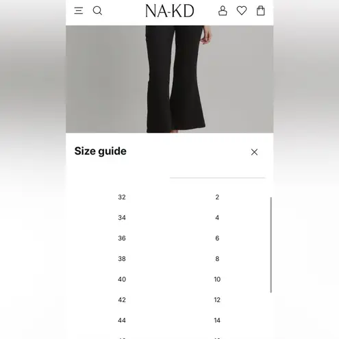 NAKD Structured Suit pant Cropped Flared Textured Office Career NWT 44 US 14 Black