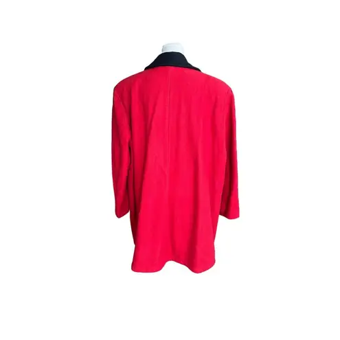 Anthony Mark Hankins Colorblock Wool Blend Coat With Embroidery & Lace Trim Sz3x Red Size 3X