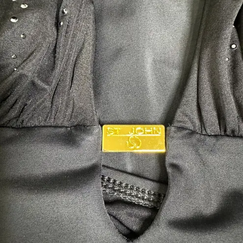 St. John Swimwear Black Halter Padded Sequins One Piece Swimsuit Size 4 NWT