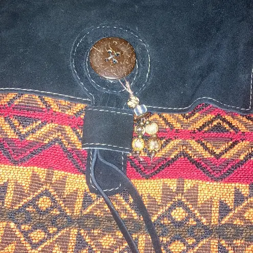 Black Red and Orange Aztec Ecuador Crossbody Purse