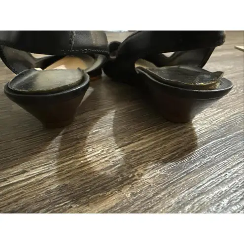 Fashion 10 Endicott Johnson Vintage Leather Pumps Wedge Classic Minimalist Black Size 5.5