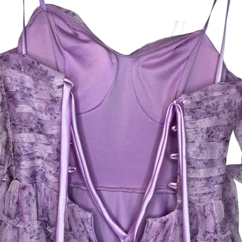 Lavender floral print Tiered Off