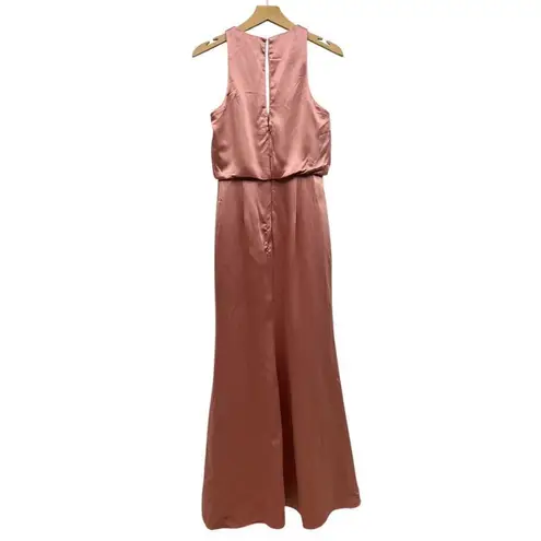Dessy Collection Sleeveless Blouson Bodice Trumpet Gown in Desert Rose size 4 Pink