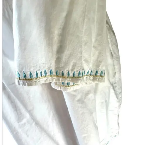 Peppermint Bay White Embroidered Coverup Dress Boho Resort Wear Floral Large