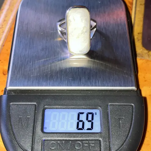 Rainbow Moonstone Sterling Silver Ring Size 6