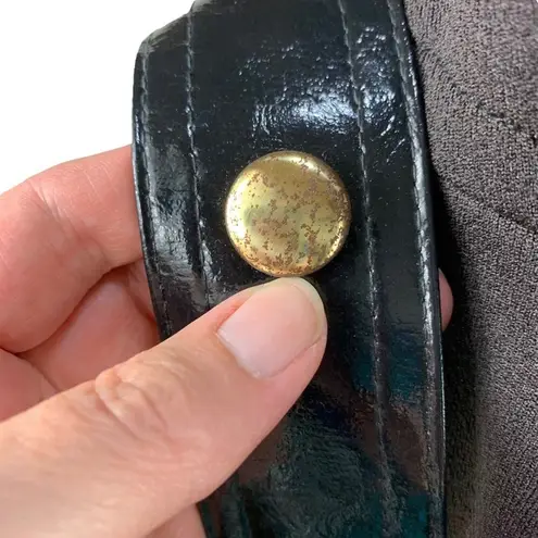 VINTAGE '60s ILGWU | Size 12 | Black Retro Mod Belted Studded Sleeveless Dress