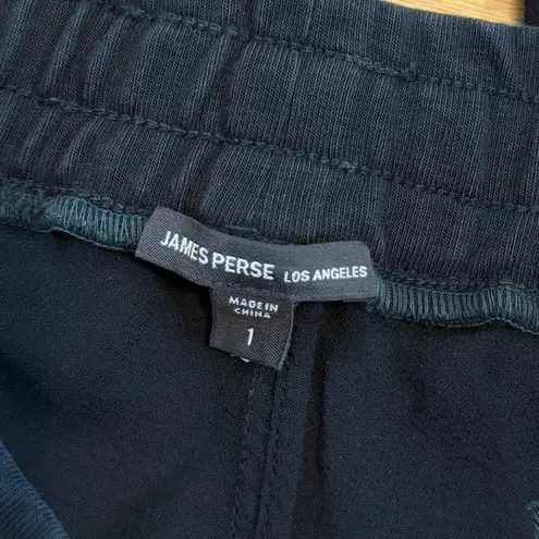 James Perse Womens 1 Small Black Jogger Elastic Casual Pockets Cuffed Drawstring