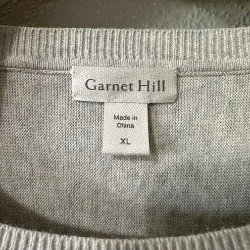Garnet Hill 100% Organic Cotton Gray Kangaroo Pocket Sweater Tunic Top Size XL