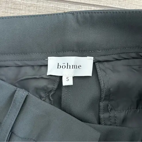 Bohme Dark Green High Rise Wide Leg Pleated Front Trouser Pants S