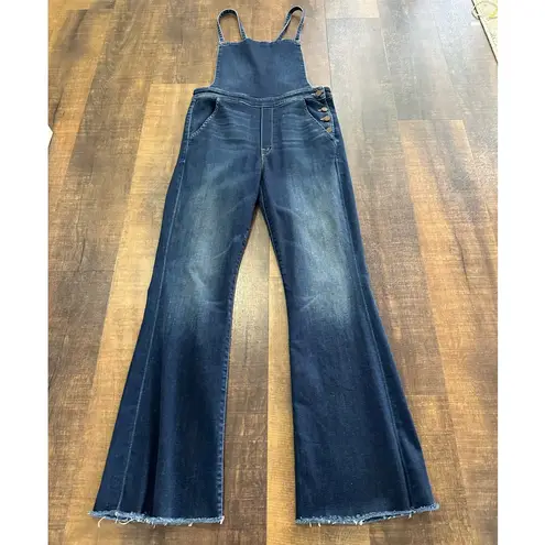 Mother The Swooner Weekender Flared Overalls Size 28 Blue