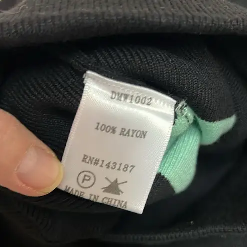 Dance & Marvel Rayon Sweater Skirt Foam Green Black Stripped M/L C17