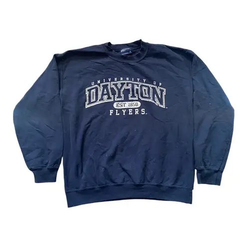 MV Sport University of Dayton Flyers Men's Navy Blue Crew Neck Sweatshirt Vintage