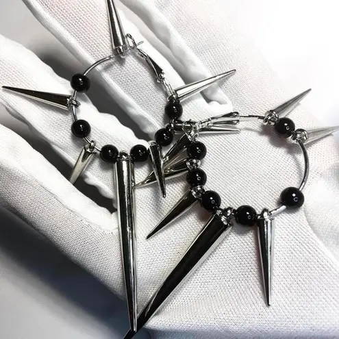 1 Pair Exaggerated Punk Gothic Hoop Earrings