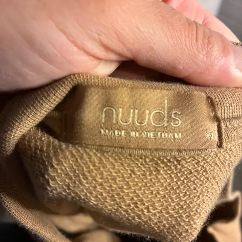 Nuuds Tan Cropped Sweatshirt Pullover Long Sleeve Casual Top Women's XL