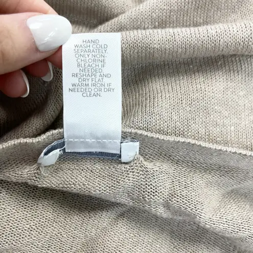 J Jill Women Cocoon Cardigan Sweater One Size Linen Blend Coastal Resort Neutral Brown