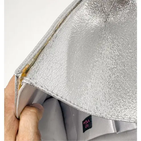 Touch of Nina Vintage Women's Metallic Magnetic Clutch Shoulder Bag Silver OS