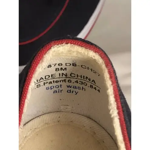 Grasshoppers Slip On Shoes Women Size 8M Navy Red Canvas Comfort Casual Blue