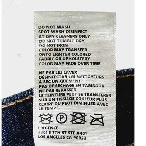 L'Agence El Matador French Slim Fit Fremont Gold Glitter Coated Jean Size 26 NEW