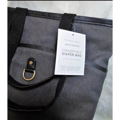 NEW PB Jeremiah Brent CONVERTIBLE DIAPER BAG 17" Gray Backpack Handbag Purse NWT