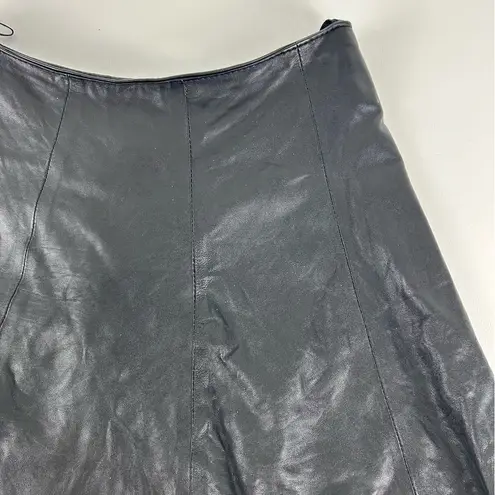 Vintage Leather Mini Skirt Black Size 38