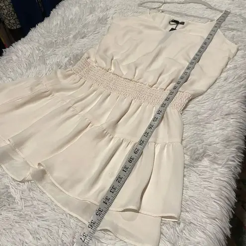 Krisa Revolve Smocked Cami Mini Dress in Cream Medium NEW