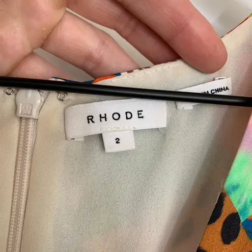 RHODE Ester Patchwork Maxi Dress Womens Size 2 Pink