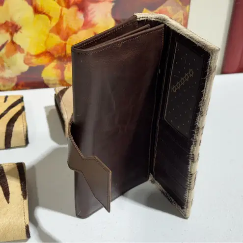 Lot Of 4 Real Handmade Animal Print Fur Leather Loop Closure Wallet/Hand Clutch