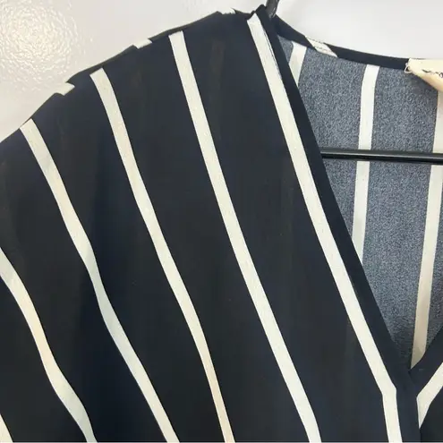 Savannah Jane Black & White Striped Dolman Sleeve Oversized Boho Top Size Medium
