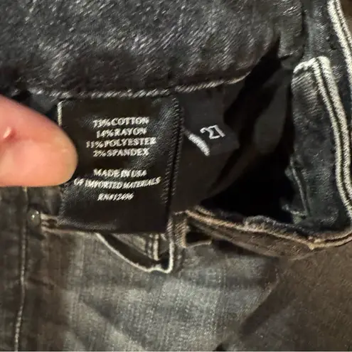 Parker Smith 🔥 👖 Women’s Jeans | Black Wash Frayed Hem Straight Leg | Size 27