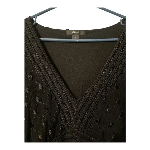 Alfani Rome Black Embroidered Midi Dress, XL