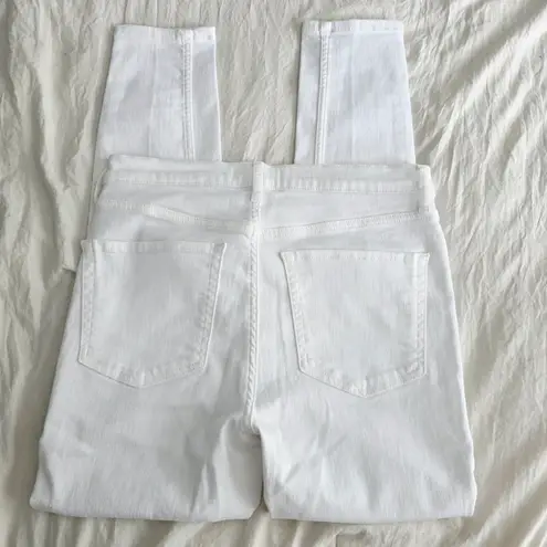 Free People  White High Waist Busted Skinny Jeans 30