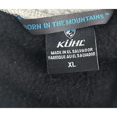 Kuhl Women XL Sherpa Quarter Zip Pullover Black Sweater Gorpcore Hiking Camping