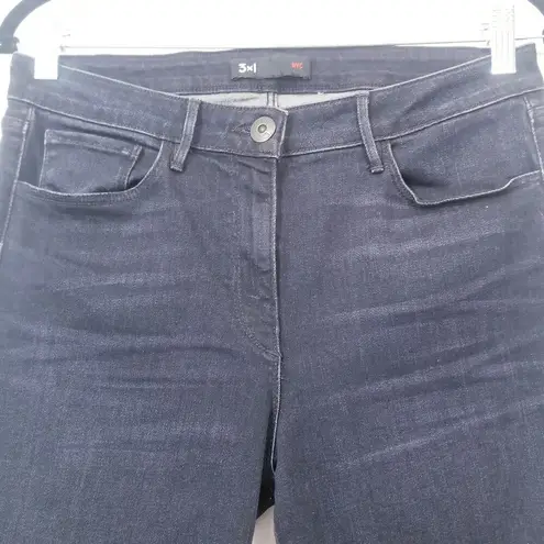 3x1 NYC Jeans Midway Eyelet Black Denim Flared Leg