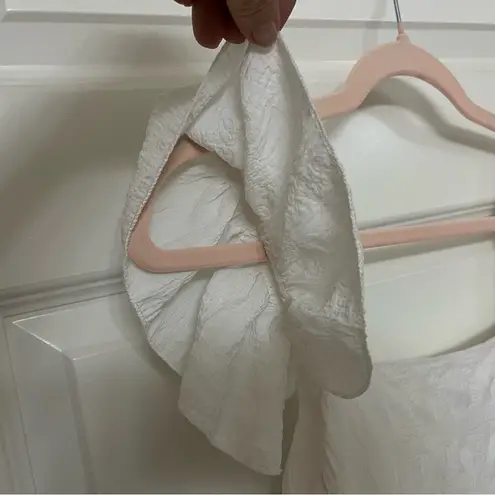 Source Unknown Flowy White Pink and Blush Tiered Mini Dress with Ruffle Sleeves Size Lb by - Image 4