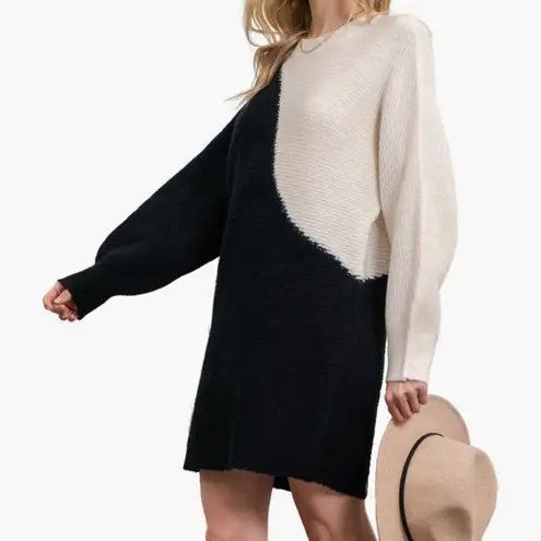 Nordstrom black and white sweater dress - Image 1