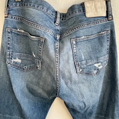 Ron Herman Denim Vintage 101 Distressed Boyfriend Jeans Medium Wash Blue Size 27