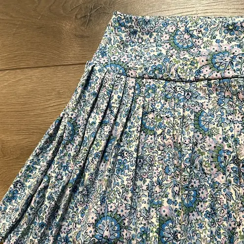 Laura Ashley 13” Blue Floral Pleated Tennis Skirt Size XL