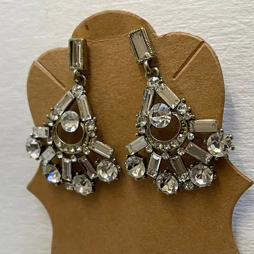 NWT Silver Crystal Chandelier Earrings